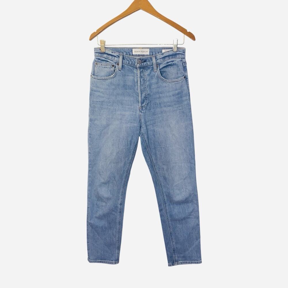 Aritzia DENIM FORUM Yoko High Rise Slim Button Fly Denim Blue Jeans